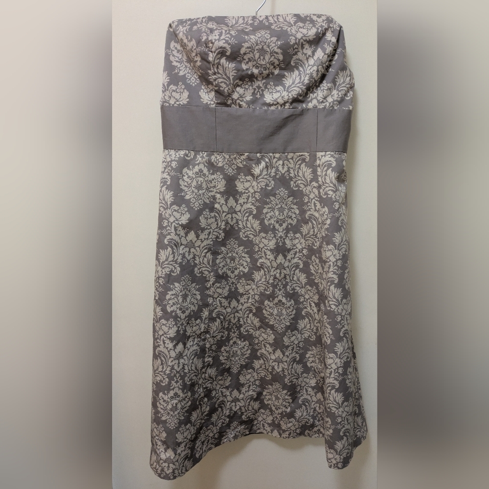Gray Floral Damask Pattern Dress
